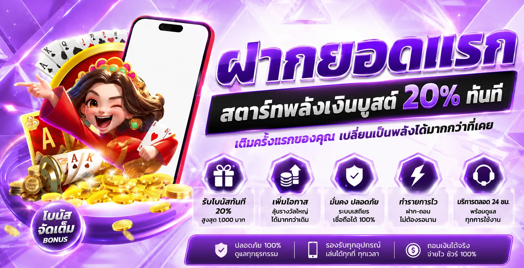 ระบบฝากถอนออโต้ 3 วินาที วอลเล็ตกระเป๋าเดียวของ ANGPAO98